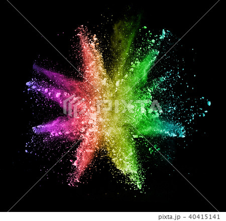 Explosion of colored powder on black background Explosion of colored powder on black background 40415141