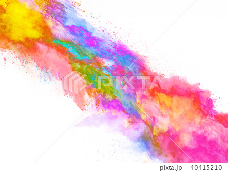 Explosion of colored powder on white background 40415210