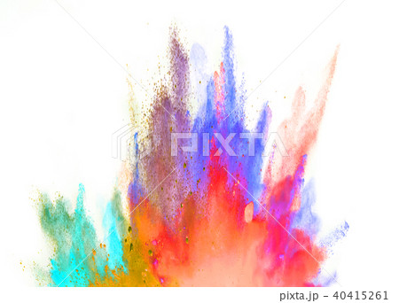 Explosion of colored powder on white background Explosion of colored powder on white background 40415261