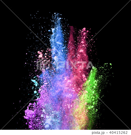 Explosion of colored powder on black background Explosion of colored powder on black background 40415262