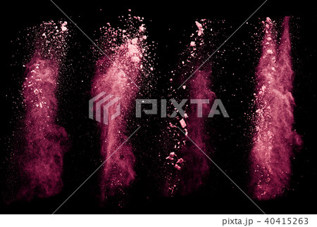 Red powders on black background Red powders on black background 40415263