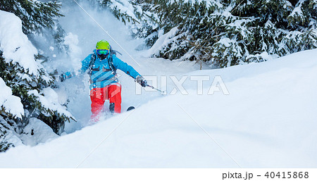 Freeze motion of freerider in deep powder snow 40415868