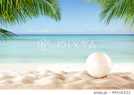 Beach volleyball ball on sand Beach volleyball ball on sand 40416322