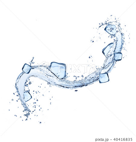 ice cubes with water splashes on white background ice cubes with water splashes on white background 40416835