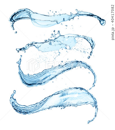 Blue water splashes isolated on white background Blue water splashes isolated on white background 40417082