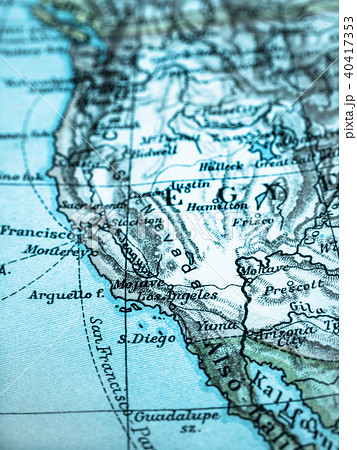 古地図 アメリカ ロサンゼルスの写真素材
