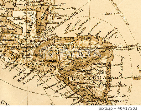 古地図 中央アメリカの写真素材