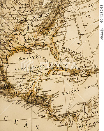 古地図 カリブ海沿岸の写真素材