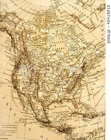 古地図 北米大陸 の写真素材