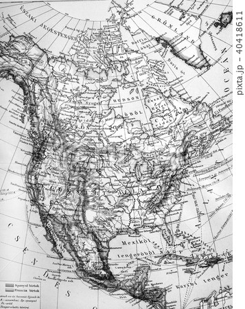 古地図 北米大陸 の写真素材