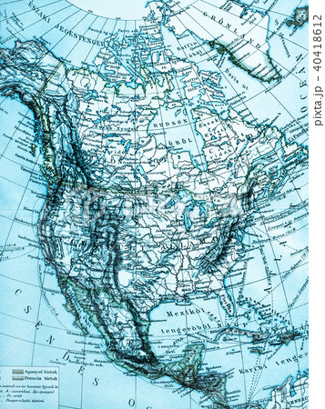 古地図 北米大陸 の写真素材