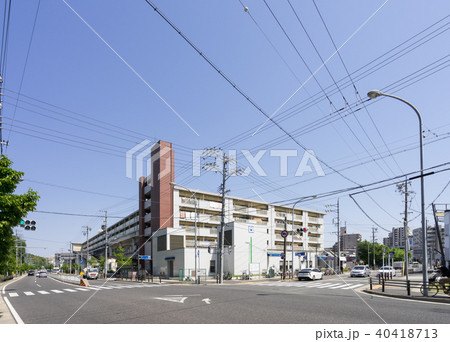名古屋市天白区　都市風景　野並車庫前　交差点　鳴子北駅 40418713