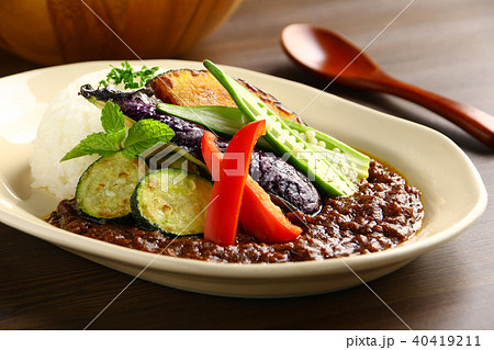夏野菜カレーの写真素材