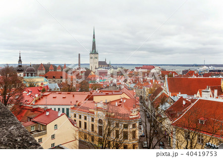 Old town Tallinn top view 40419753