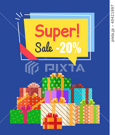 Super Sale 20 Off Sign Poster Vector Illustrationのイラスト素材