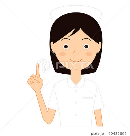 人差し指を立てる女性看護婦のイラスト素材のイラスト素材 40422065