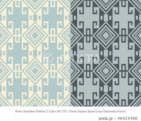 Retro Seamless Pattern Background 2 Color Set 40423400