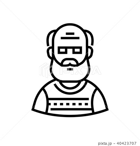 Senior man - line design single isolated icon Senior man - line design single isolated icon 40423707