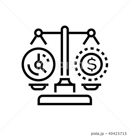 Time vs money - line design single isolated icon 40423713
