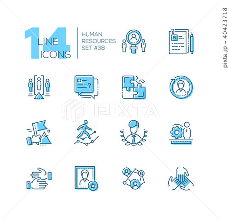 Human resources - set of line design style icons Human resources - set of line design style icons 40423718