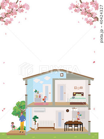 住宅 家 断面図 イラスト ポスターのイラスト素材