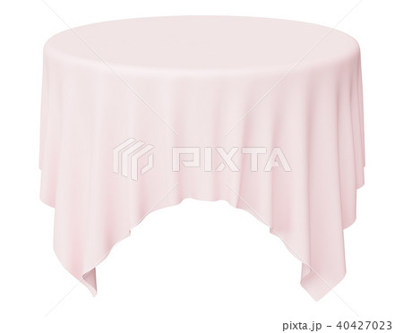 Round pink tablecloth with angles 40427023