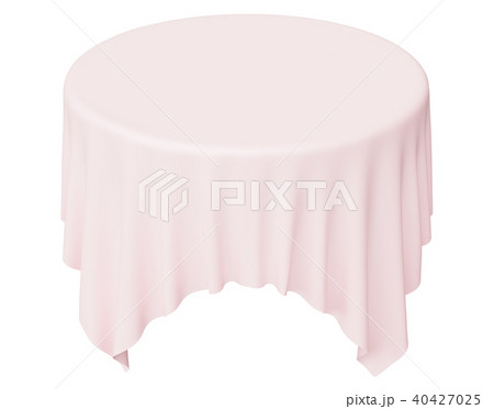 Pink round tablecloth with angles 40427025