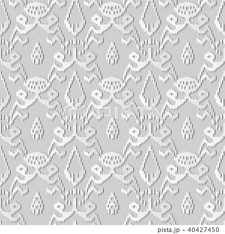 3D white paper art retro seamless pattern backdrop 40427450