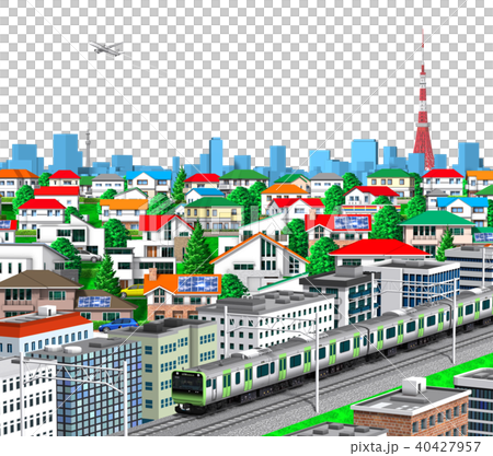 町並み 山手線 東京 透明 40427957