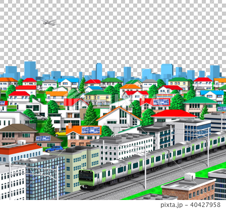 町並み、山手線、透明 40427958