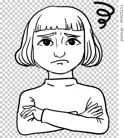 插图素材: 女孩鲍勃头发麻烦的插图触摸5