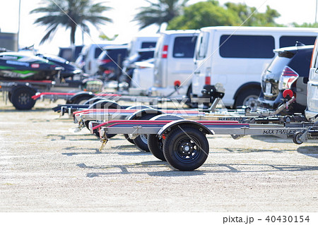 ジェットスキートレーラーの写真素材