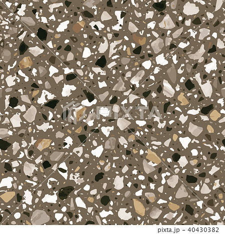 Terrazzo flooring vector seamless pattern in brown colors 40430382