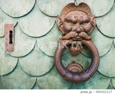 Iron goblin face doorknocker Iron goblin face doorknocker 40432117