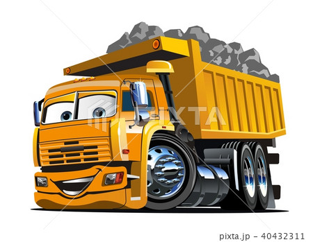 Vector Cartoon Dump Truck 40432311