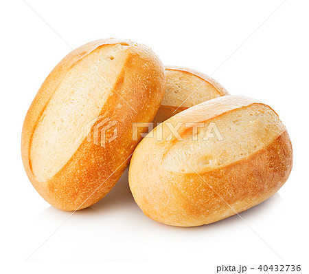 Three loaves of fresh homemade bread close-up isol 40432736