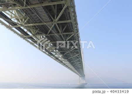 遥か彼方へと続く明石海峡大橋 40433419
