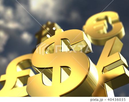 Cg 通貨 円 ドル ユーロ ポンド ビットコインのイラスト素材