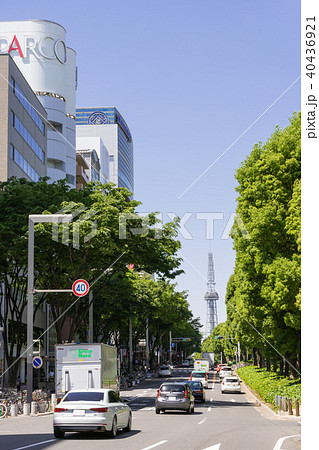 名古屋市中区栄都市風景 久屋大通とテレビ塔 矢場町付近 名古屋市中区栄都市風景 久屋大通とテレビ塔 矢場町付近 40436921