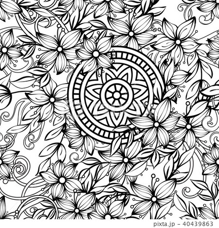 Floral pattern in black and white Floral pattern in black and white 40439863