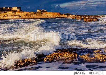 Spring view of the coast at sunset city Trapani. Sicily Spring view of the coast at sunset city Trapani. Sicily 40440035