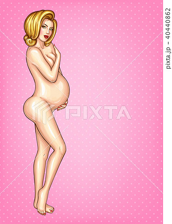 346px x 450px - Vector pop art young naked pregnant woman - Stock Illustration [40440862] -  PIXTA