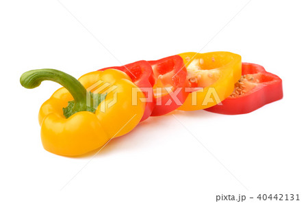 sweet red and yellow pepper on white background sweet red and yellow pepper on white background 40442131