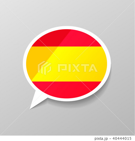 speech bubble shape with Spain flag speech bubble shape with Spain flag 40444015