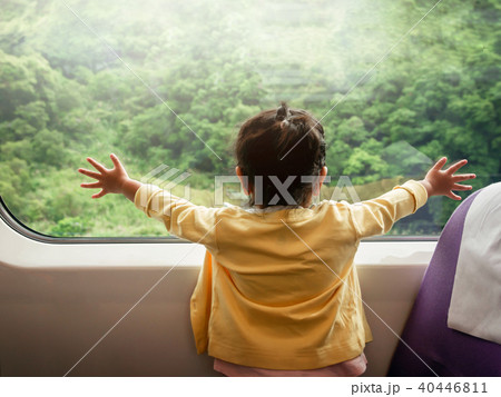 Happy and Excited Kids Traveling by Train Happy and Excited Kids Traveling by Train 40446811