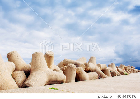 Stones on the seashore. coast beach. Sicily. Italy. Europe 40448086