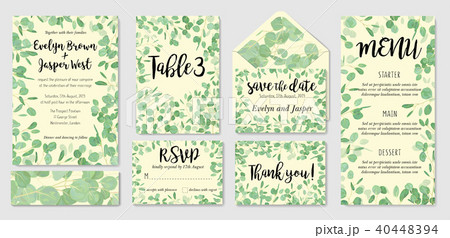 Set of creative botanical vector cards with  40448394