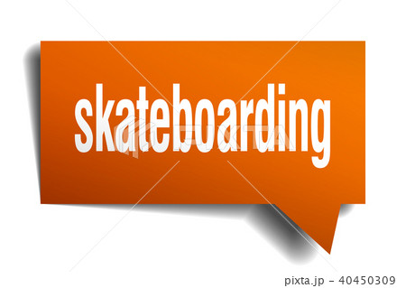 skateboarding orange 3d speech bubble 40450309