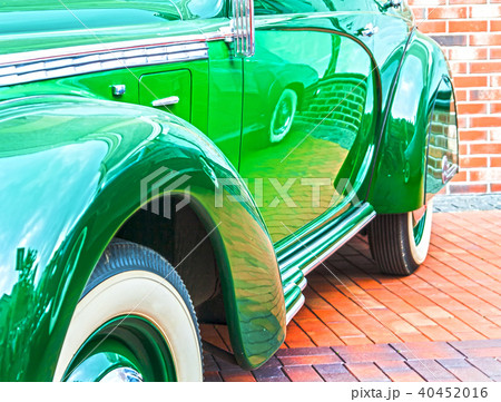 bright green door and fender retro car 40452016
