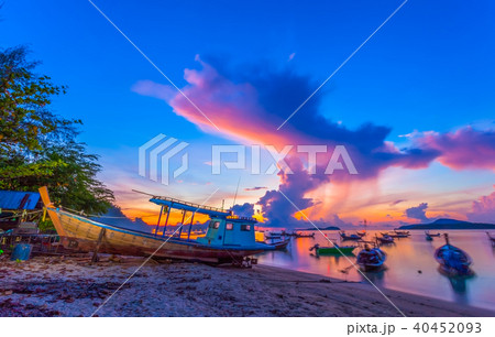 an old fishing boat repair on the beach 40452093